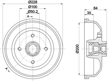 HELLA PAGID 8dt355302861 -  Тормозной барабан